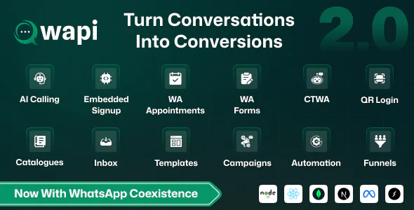 Wapi - WhatsApp CRM SaaS with Chatbot Flow Builder, API Automation & Multi-Tenant System 31-04-26