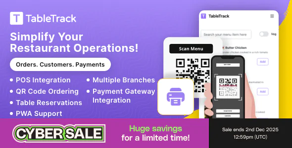 TableTrack - The Complete SaaS Restaurant Management Solution v1.2.55