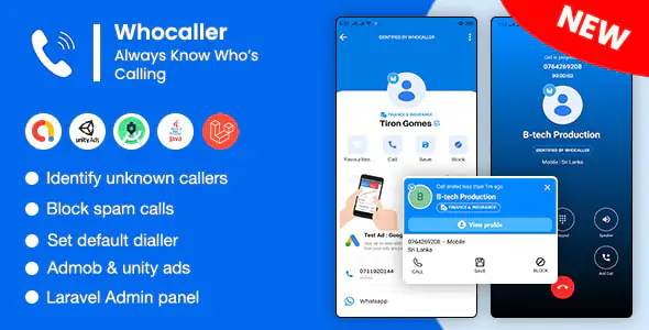 Script Whocaller Truecaller ID & Spam Blocker App With Admin Panel Versi 1.7