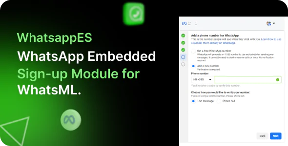 WhatsappES - WhatsApp Embedded Sign-up & Sign-in Module For WhatsML V1.0