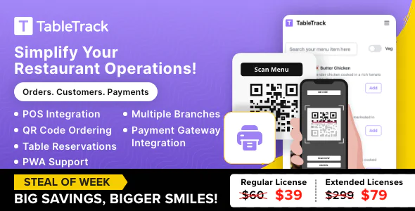 TableTrack - The Complete SaaS Restaurant Management Solution V1.2.52