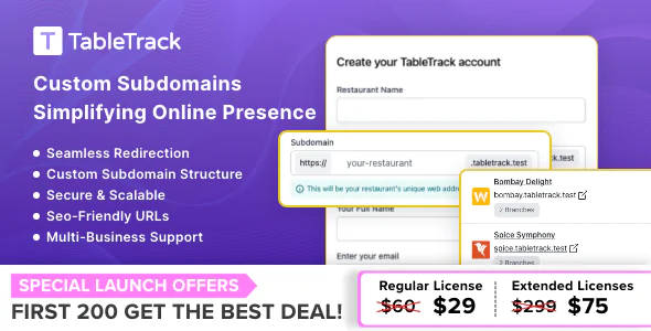 Subdomain Module for Tabletrack V1.0.0